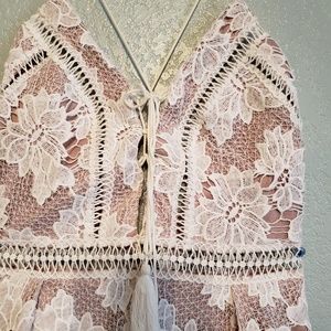 White Flowery Lace Romper